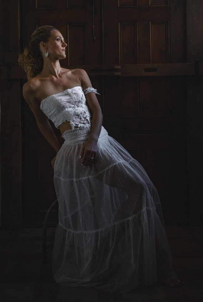 lace and tulle repurposed old wedding dress